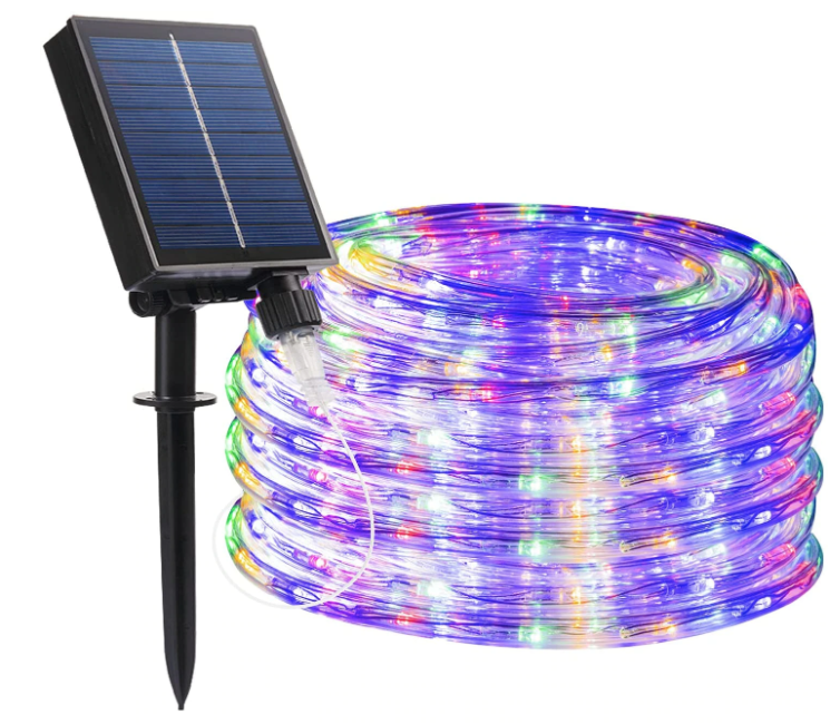 Banda LED Decorativa solara 120 LED-uri 8 moduri de iluminare 10m Multicolor